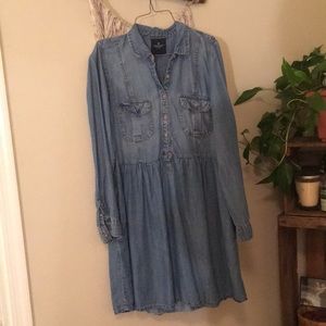 Long sleeve Jean Dress with Pockets